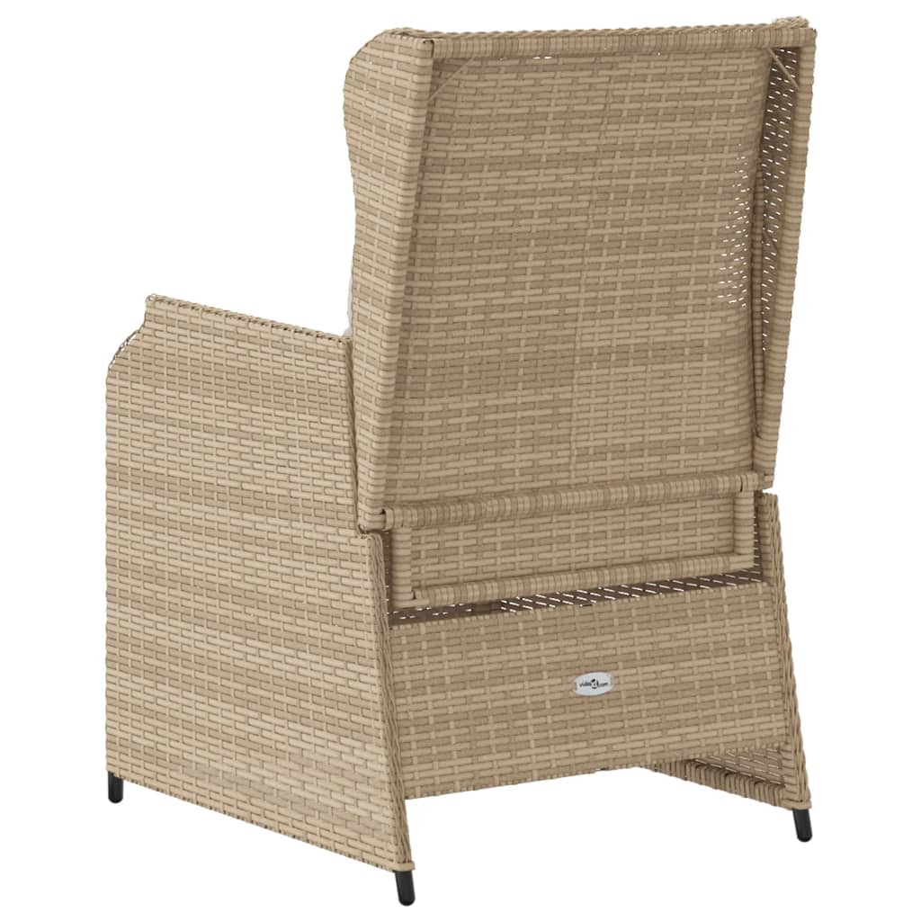 Sedie Reclinabili da Giardino 2pz con Cuscini Beige Polyrattan | homemem39