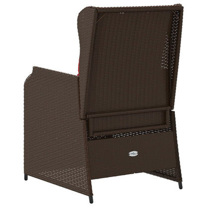 Sedie da giardino reclinabili 2 pz con Cuscini in Polyrattan Marrone | homemem39