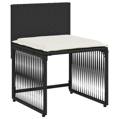 Set da Pranzo da Giardino 7 pz Nero con Cuscini in Polyrattan | homemem39