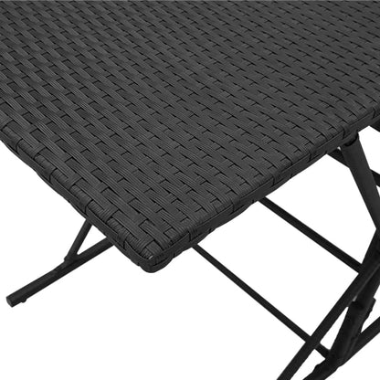 Set da Pranzo da Giardino 7 pz Nero con Cuscini in Polyrattan | homemem39