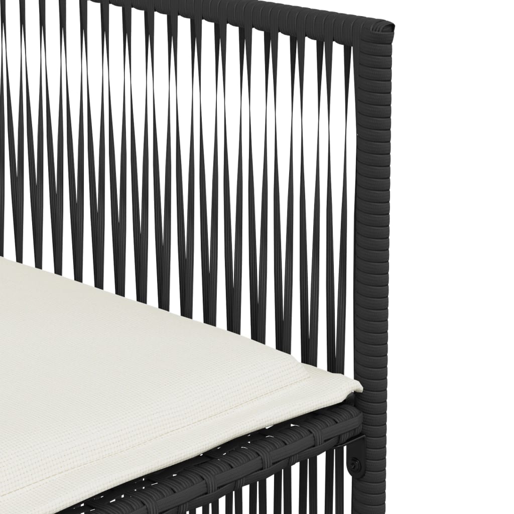 Set da Pranzo da Giardino 7 pz Nero con Cuscini in Polyrattan | homemem39