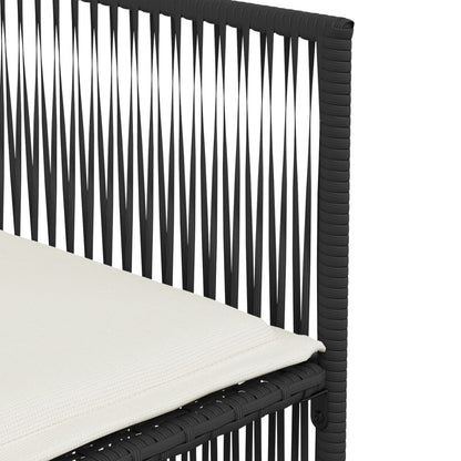 Set da Pranzo da Giardino 7 pz Nero con Cuscini in Polyrattan | homemem39