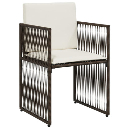 Set da Pranzo da Giardino 7pz con Cuscini in Polyrattan Marrone | homemem39