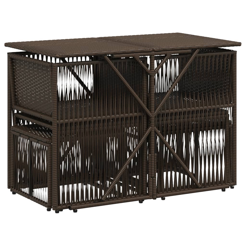 Set da Pranzo da Giardino 7pz con Cuscini in Polyrattan Marrone | homemem39