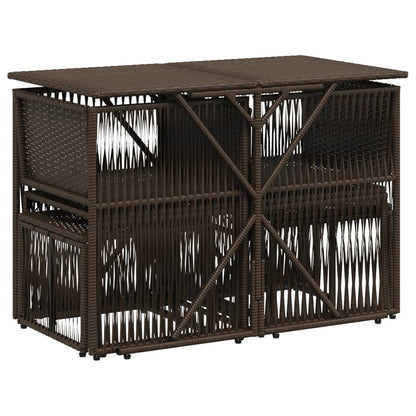 Set da Pranzo da Giardino 7pz con Cuscini in Polyrattan Marrone | homemem39
