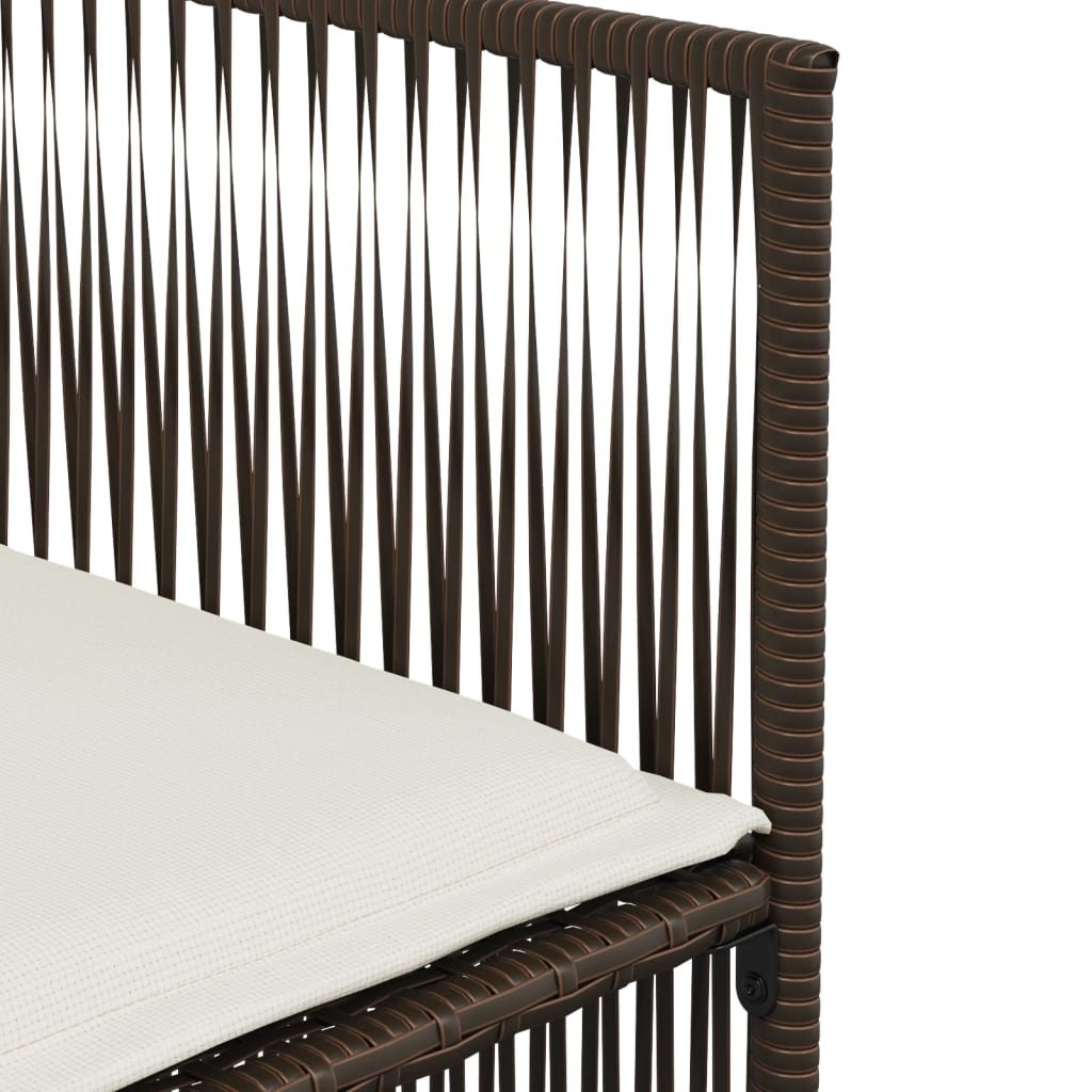 Set da Pranzo da Giardino 7pz con Cuscini in Polyrattan Marrone | homemem39