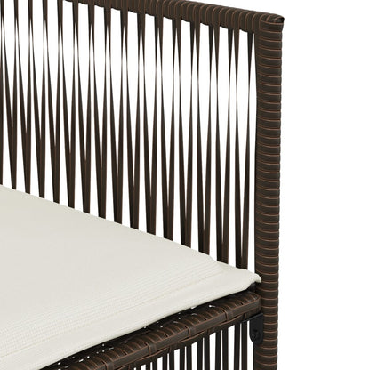 Set da Pranzo da Giardino 7pz con Cuscini in Polyrattan Marrone | homemem39