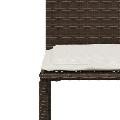Set da Pranzo da Giardino 7pz con Cuscini in Polyrattan Marrone | homemem39