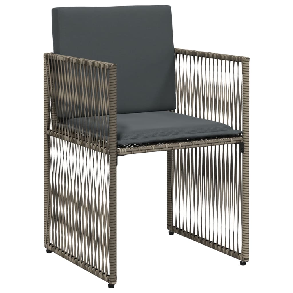 Set da Pranzo da Giardino 7 pz con Cuscini in Polyrattan Grigio | homemem39