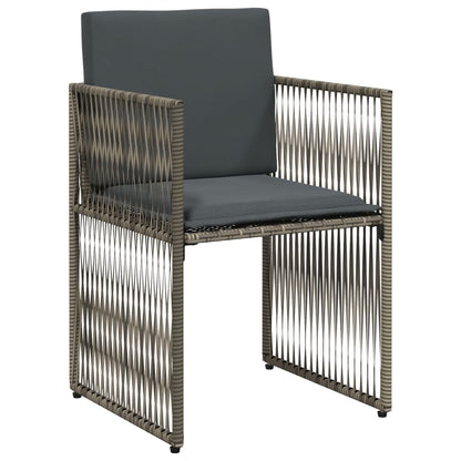 Set da Pranzo da Giardino 7 pz con Cuscini in Polyrattan Grigio | homemem39
