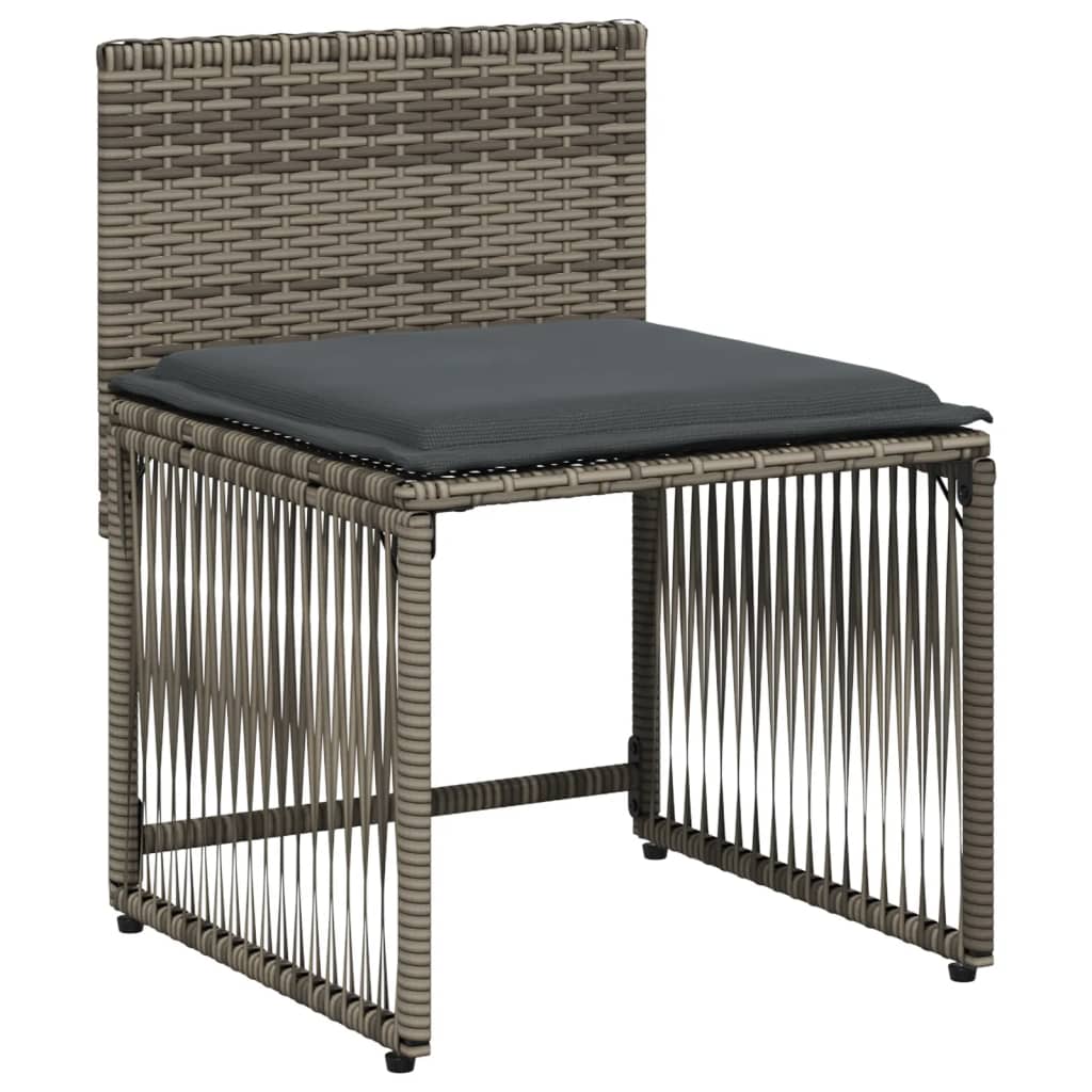 Set da Pranzo da Giardino 7 pz con Cuscini in Polyrattan Grigio | homemem39