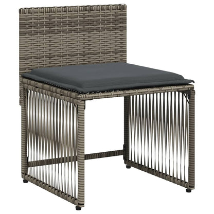 Set da Pranzo da Giardino 7 pz con Cuscini in Polyrattan Grigio | homemem39