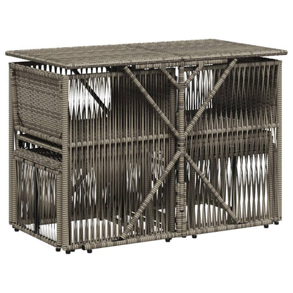 Set da Pranzo da Giardino 7 pz con Cuscini in Polyrattan Grigio | homemem39