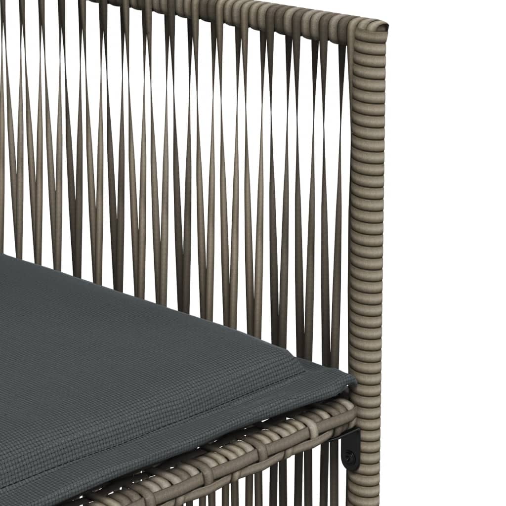 Set da Pranzo da Giardino 7 pz con Cuscini in Polyrattan Grigio | homemem39