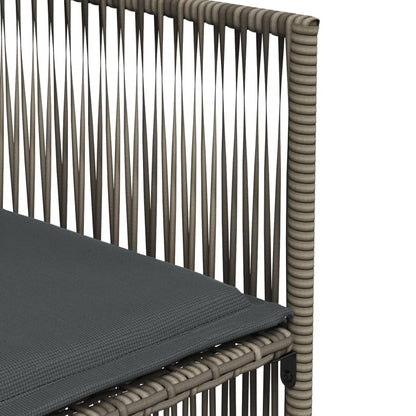 Set da Pranzo da Giardino 7 pz con Cuscini in Polyrattan Grigio | homemem39