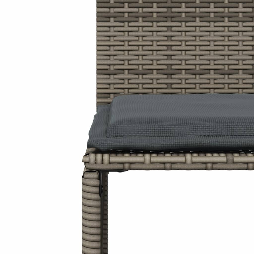 Set da Pranzo da Giardino 7 pz con Cuscini in Polyrattan Grigio | homemem39
