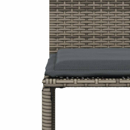 Set da Pranzo da Giardino 7 pz con Cuscini in Polyrattan Grigio | homemem39