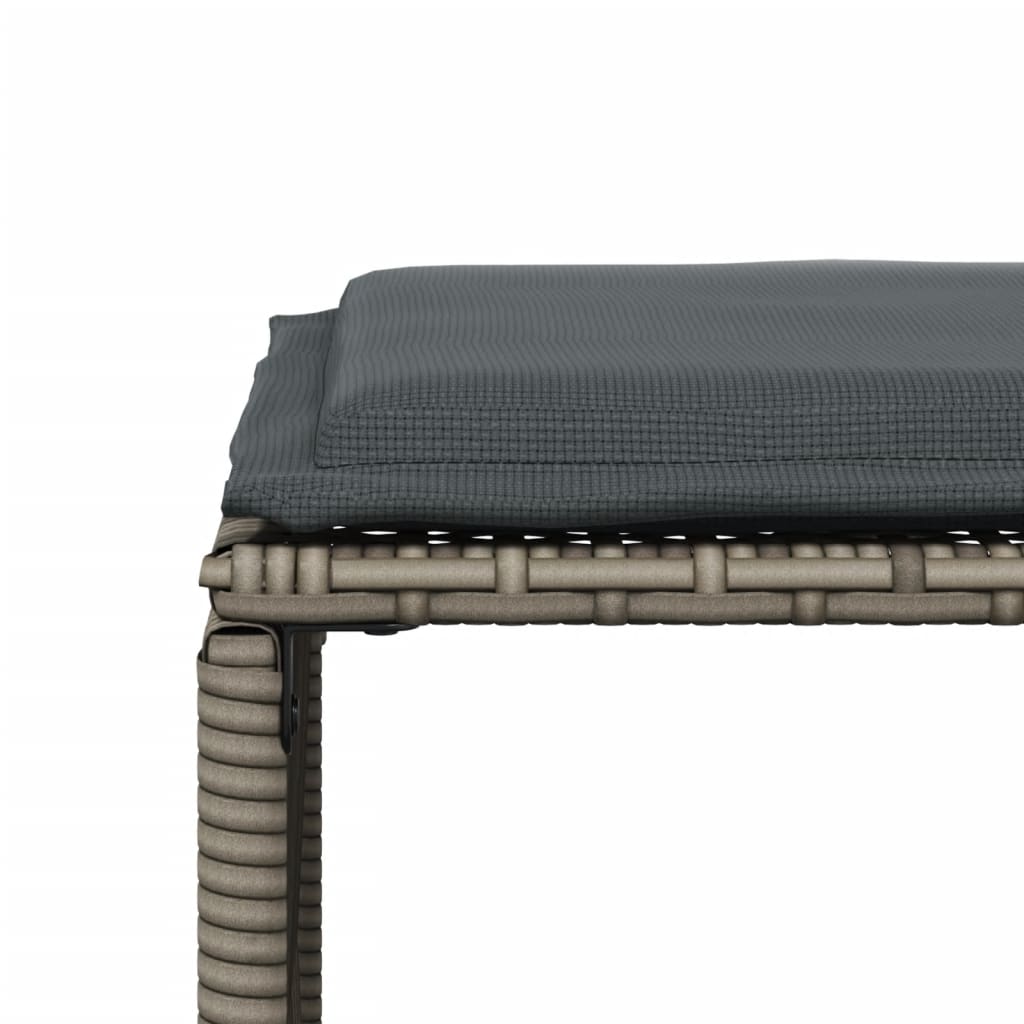 Set da Pranzo da Giardino 7 pz con Cuscini in Polyrattan Grigio | homemem39