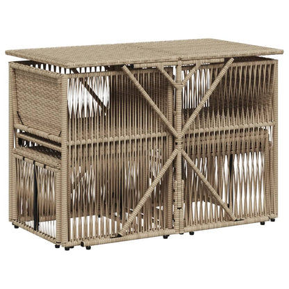 Set da Pranzo da Giardino 7 pz con Cuscini Beige in Polyrattan | homemem39