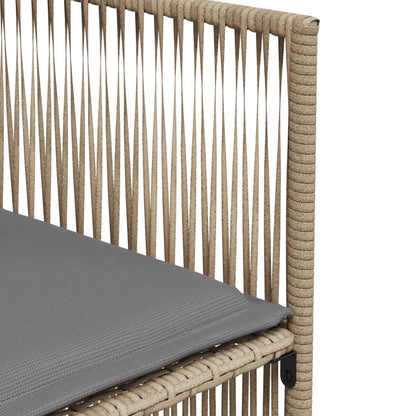 Set da Pranzo da Giardino 7 pz con Cuscini Beige in Polyrattan | homemem39