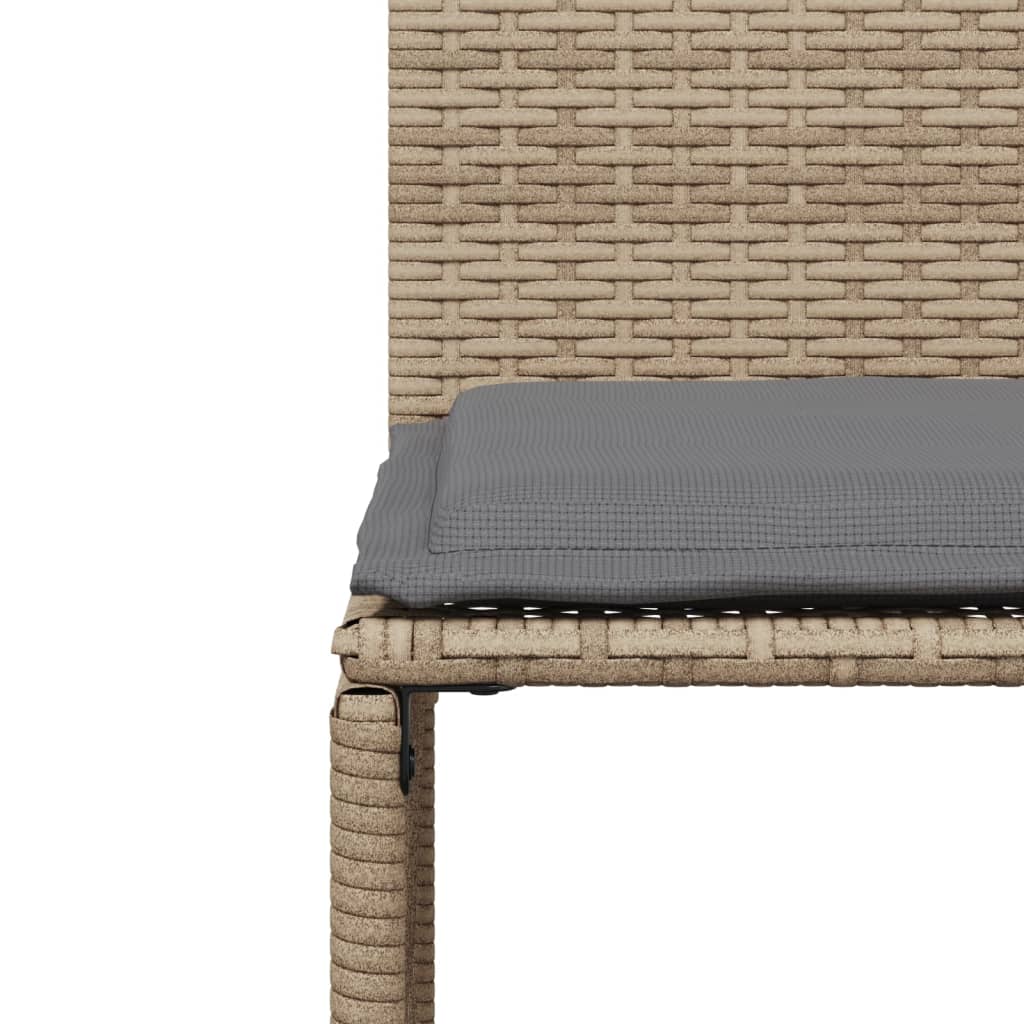 Set da Pranzo da Giardino 7 pz con Cuscini Beige in Polyrattan | homemem39