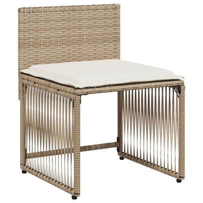 Set da Pranzo da Giardino 7 pz con Cuscini Beige in Polyrattan | homemem39