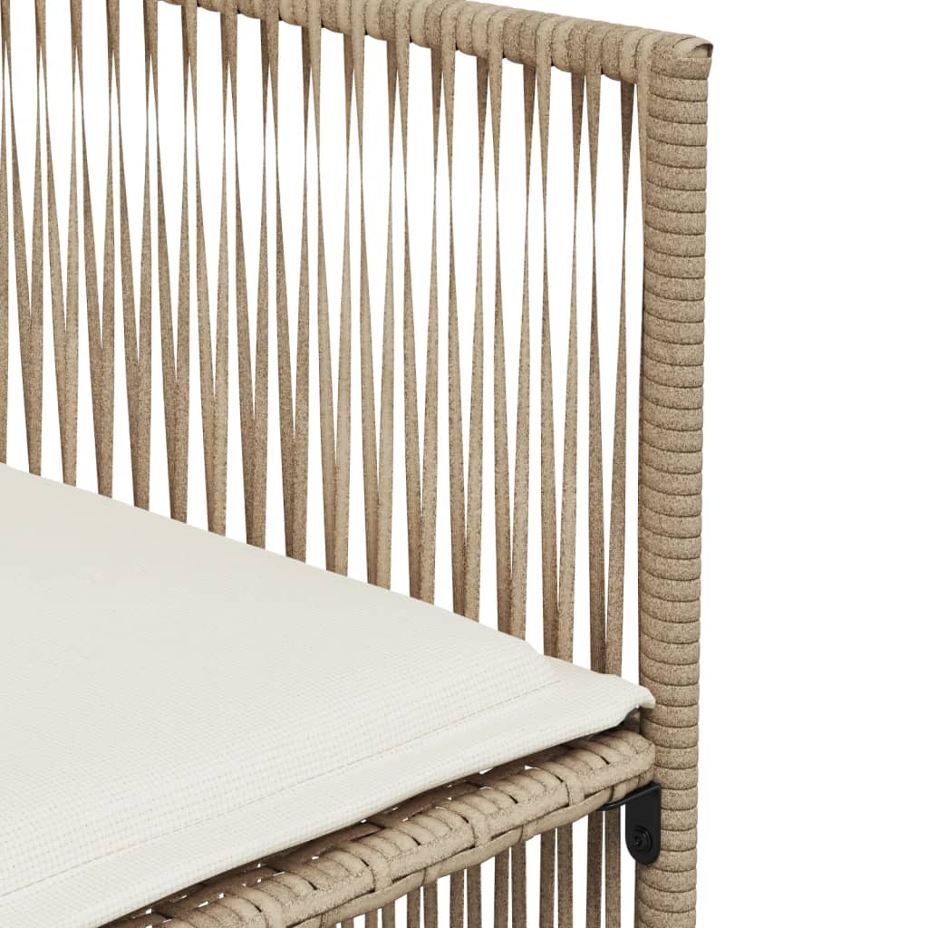 Set da Pranzo da Giardino 7 pz con Cuscini Beige in Polyrattan | homemem39