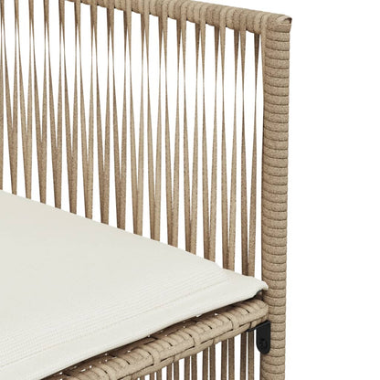 Set da Pranzo da Giardino 7 pz con Cuscini Beige in Polyrattan | homemem39