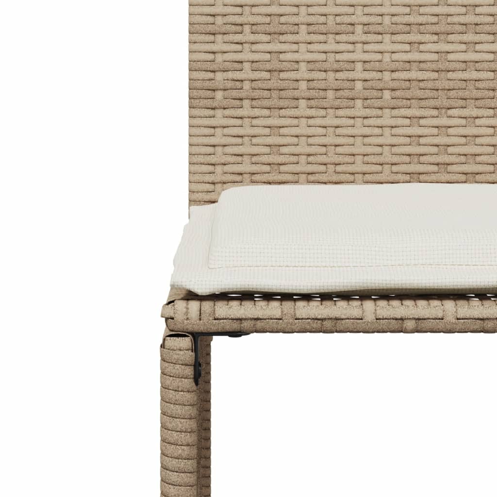 Set da Pranzo da Giardino 7 pz con Cuscini Beige in Polyrattan | homemem39
