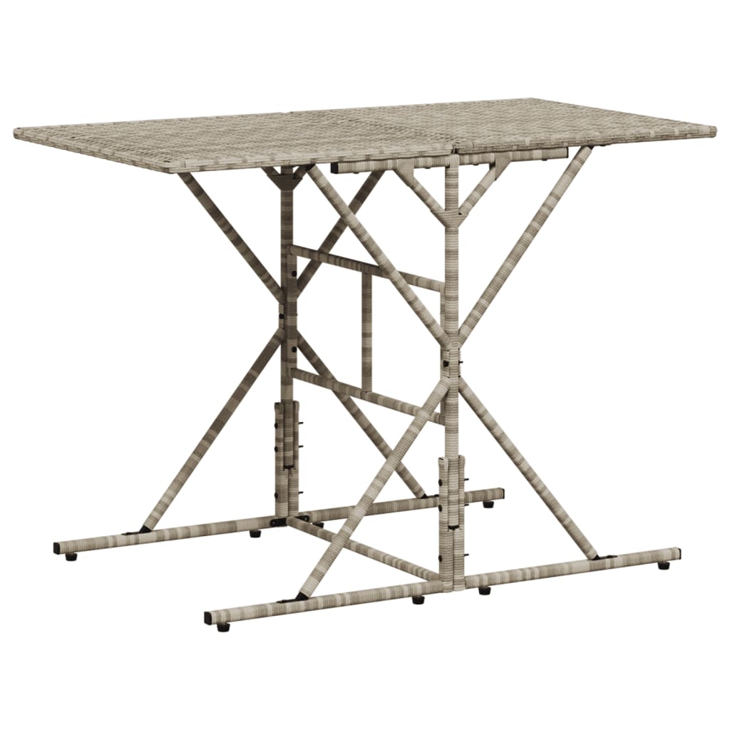 Set da Pranzo da Giardino 7 pz Cuscini Polyrattan Grigio Chiaro | homemem39