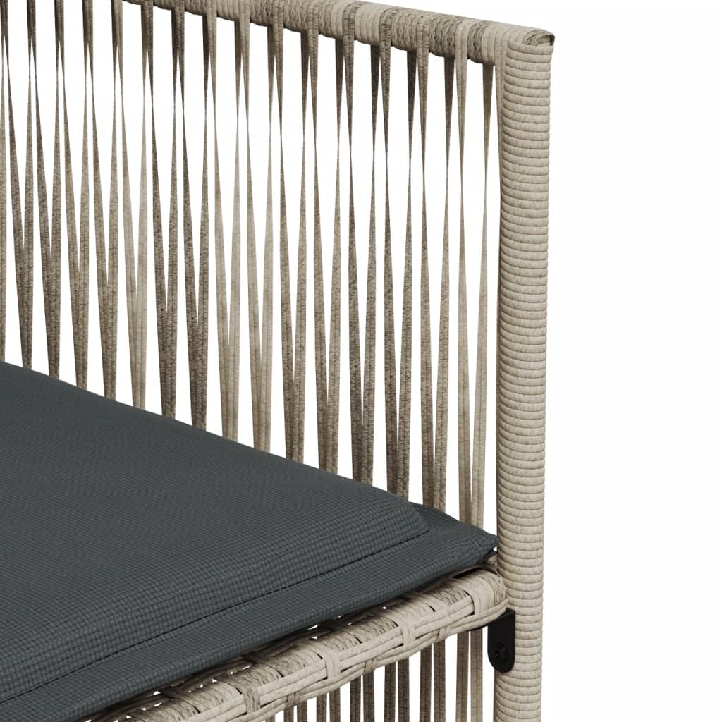 Set da Pranzo da Giardino 7 pz Cuscini Polyrattan Grigio Chiaro | homemem39