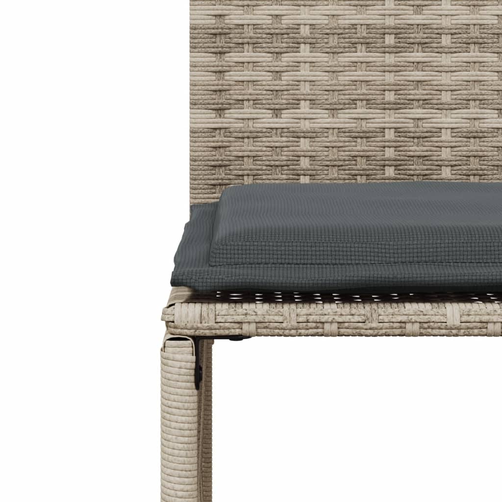 Set da Pranzo da Giardino 7 pz Cuscini Polyrattan Grigio Chiaro | homemem39