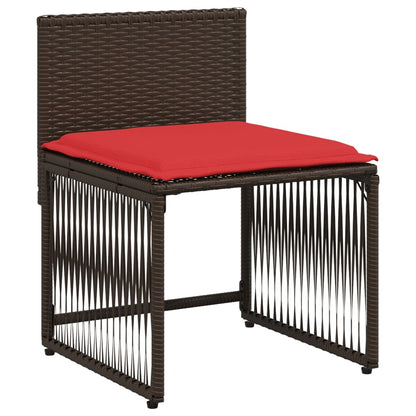 Set da pranzo da giardino da 7 pz con Cuscini in Polyrattan Marrone | homemem39