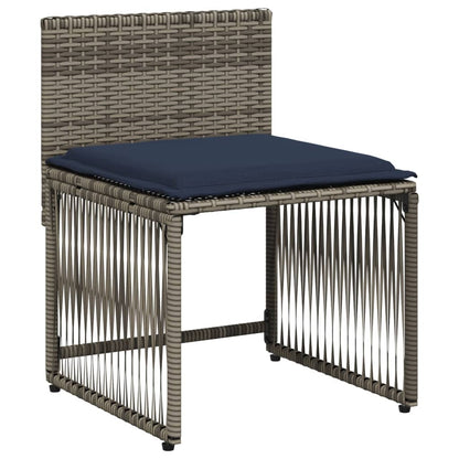 Set da pranzo da giardino da 7 pz con Cuscini in Polyrattan Grigio | homemem39
