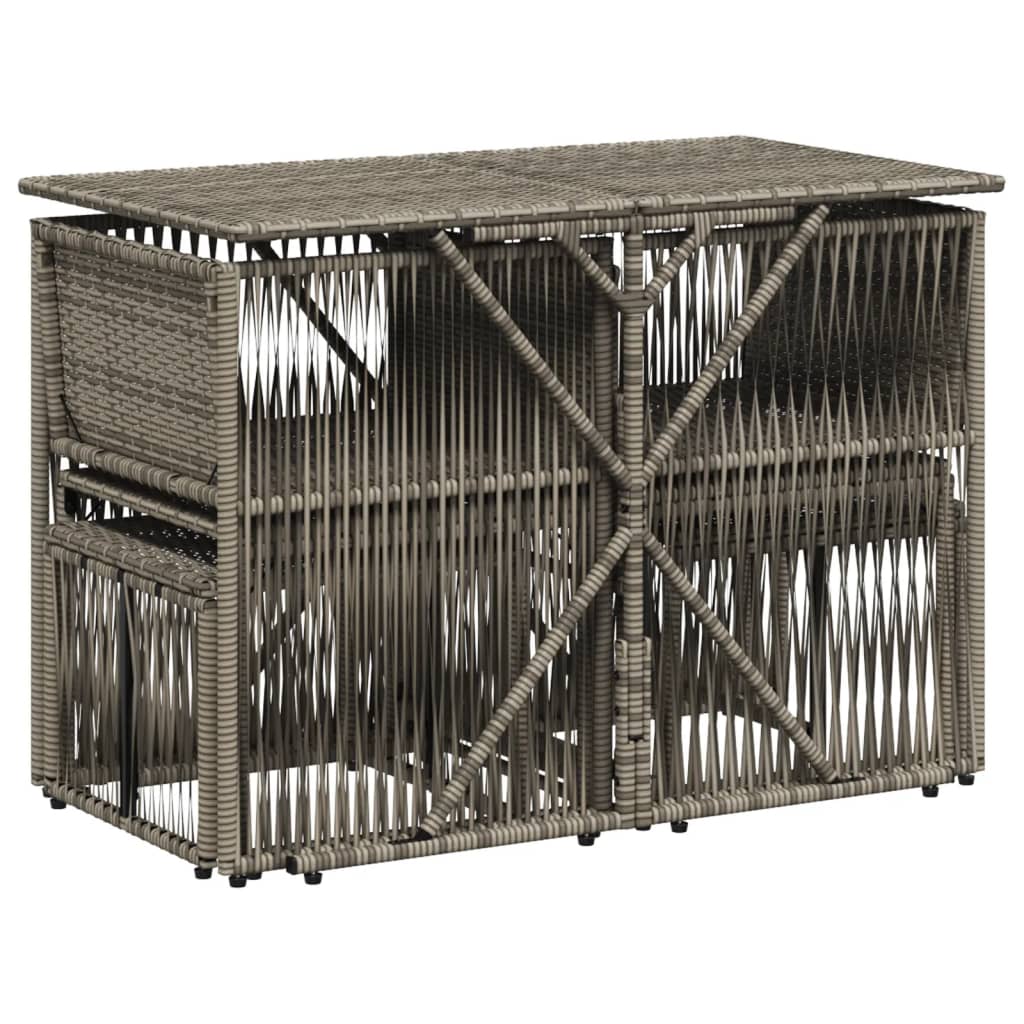 Set da pranzo da giardino da 7 pz con Cuscini in Polyrattan Grigio | homemem39