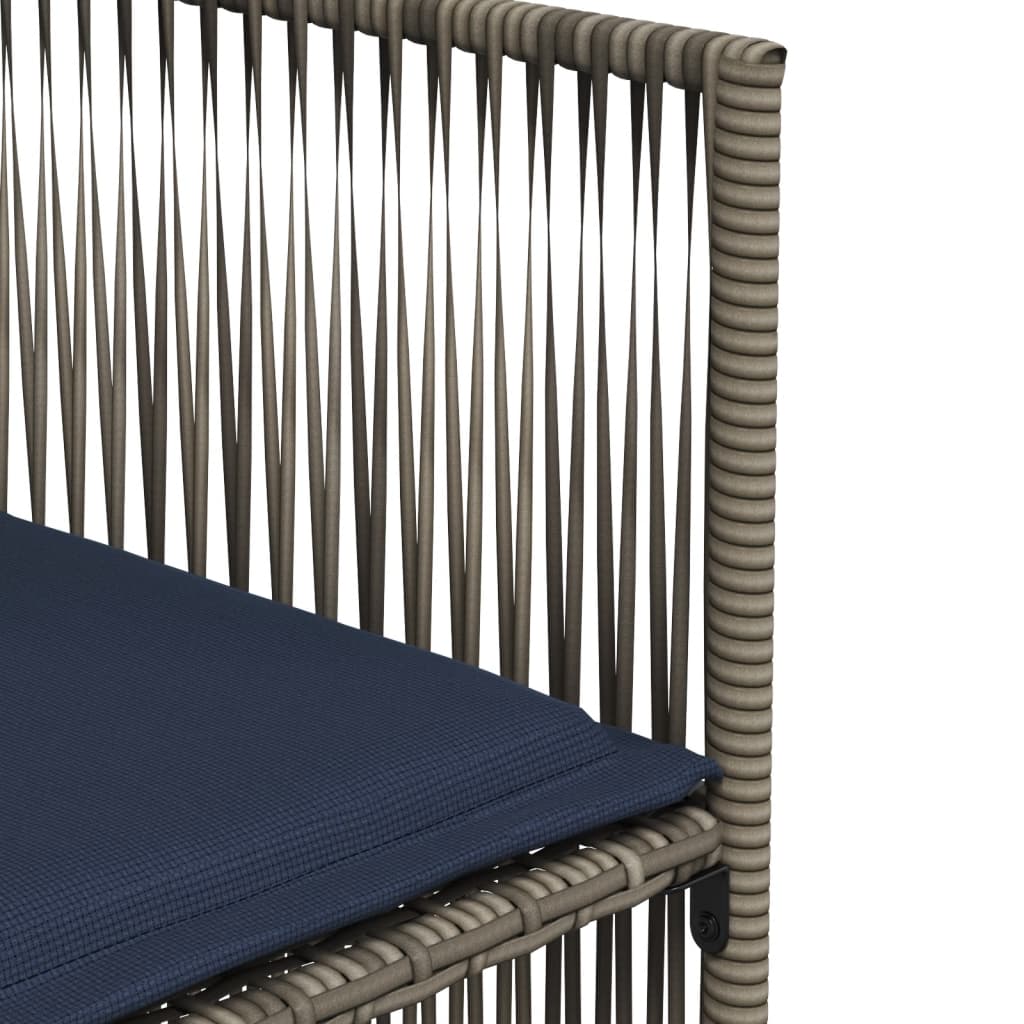 Set da pranzo da giardino da 7 pz con Cuscini in Polyrattan Grigio | homemem39