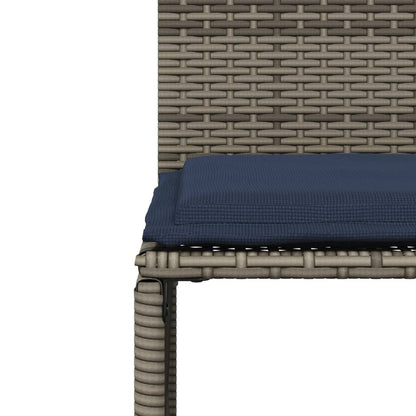 Set da pranzo da giardino da 7 pz con Cuscini in Polyrattan Grigio | homemem39