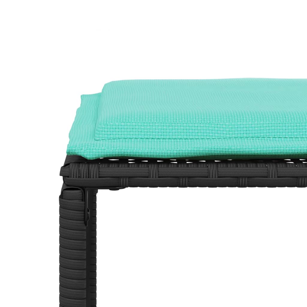 Set da pranzo da giardino da 7 pz con Cuscini in Polyrattan Nero | homemem39