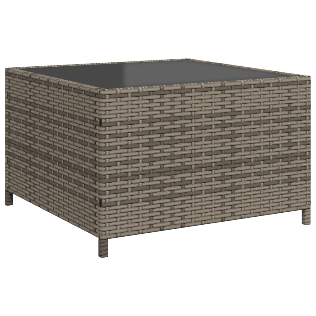 Divano da Giardino con Tavolo e Cuscini a L Grigio Polyrattan - homemem39