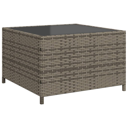 Divano da Giardino con Tavolo e Cuscini a L Grigio Polyrattan - homemem39