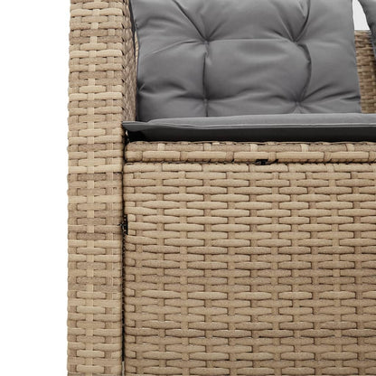 Divano da Giardino con Tavolo e Cuscini a L Beige in Polyrattan | homemem39