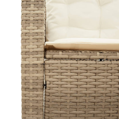 Divano da Giardino con Tavolo e Cuscini a L Beige in Polyrattan - homemem39