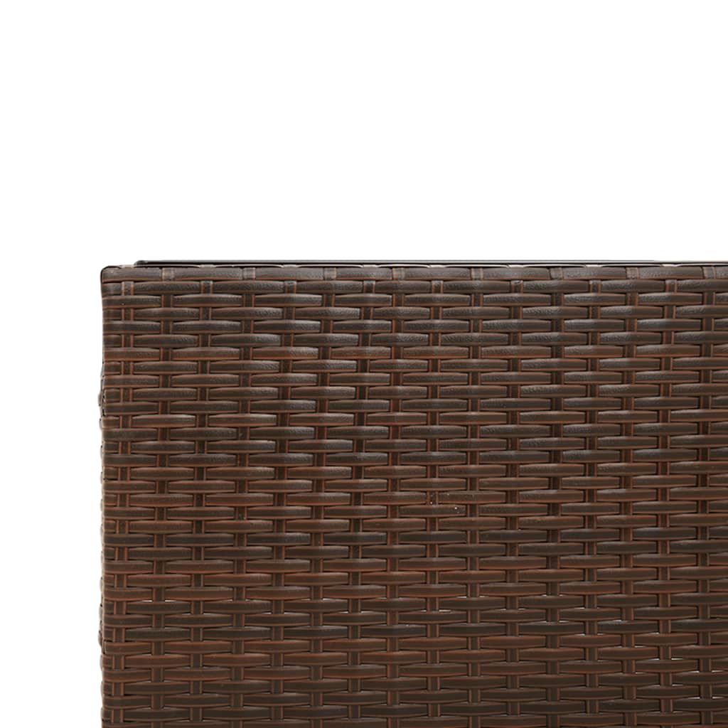 Divano da Giardino con Tavolo e Cuscini a L Marrone Polyrattan | homemem39
