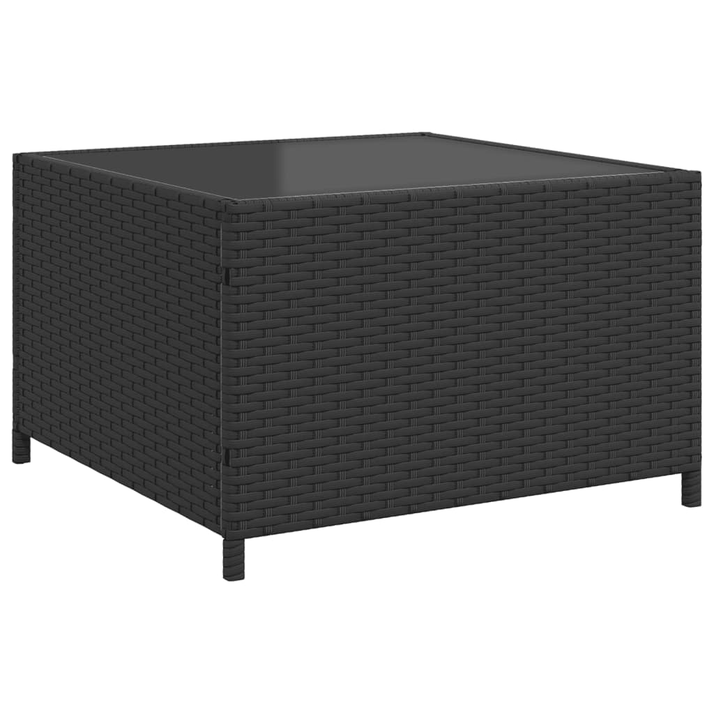 Divano da giardino con Tavolino e cuscini a forma di L in Polyrattan Nero | homemem39