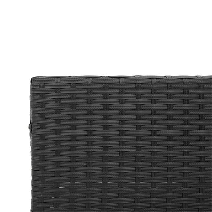 Divano da giardino con Tavolino e cuscini a forma di L in Polyrattan Nero | homemem39