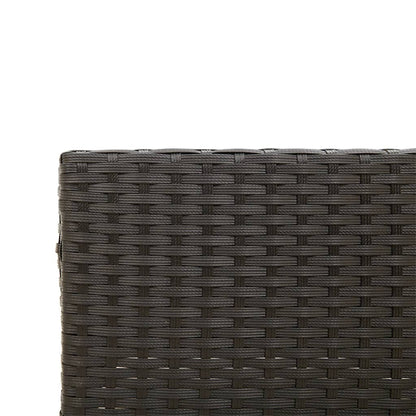 Divano da Giardino con Tavolo e Cuscini a L Nero in Polyrattan | homemem39