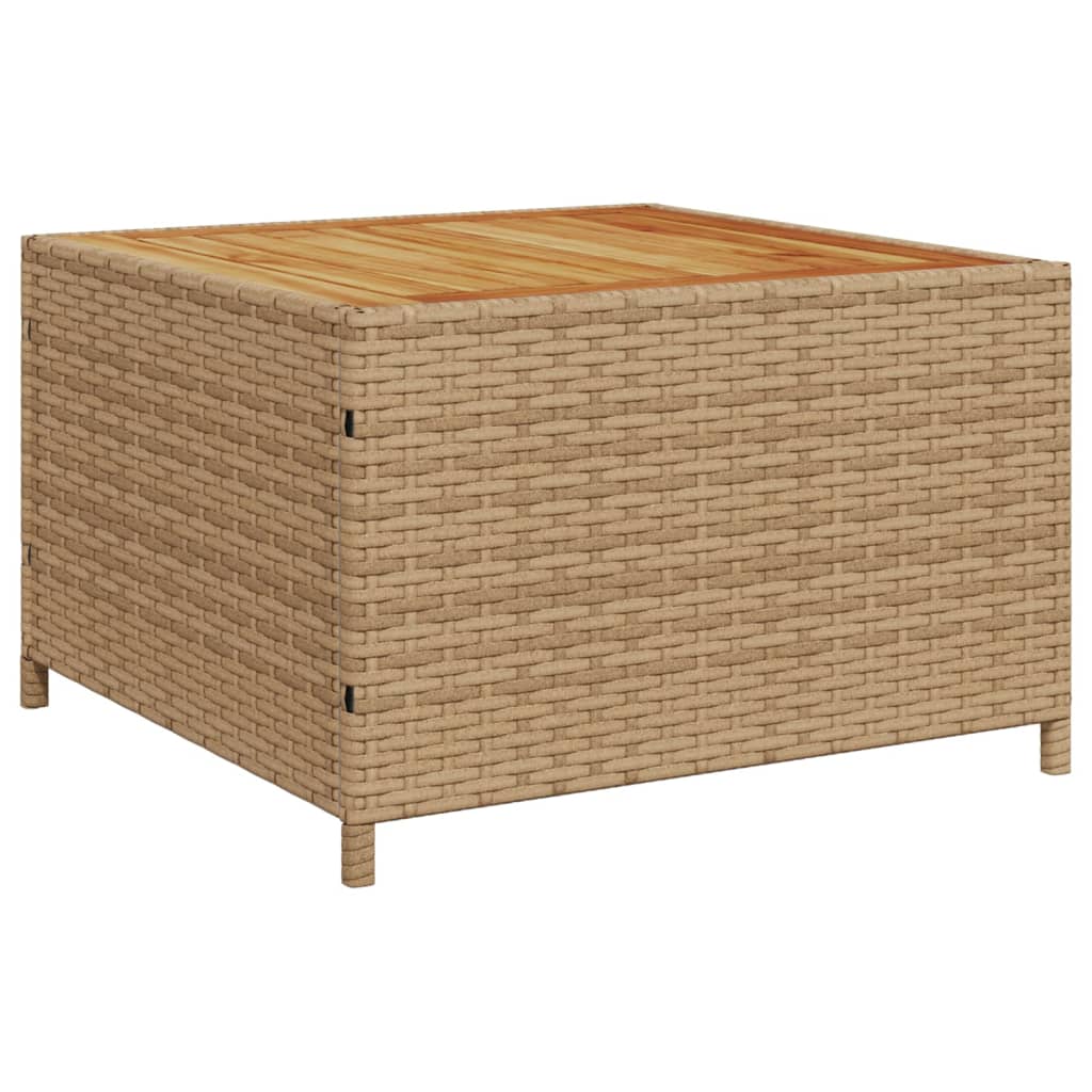 Divano da Giardino con Tavolo e Cuscini a L Beige in Polyrattan - homemem39