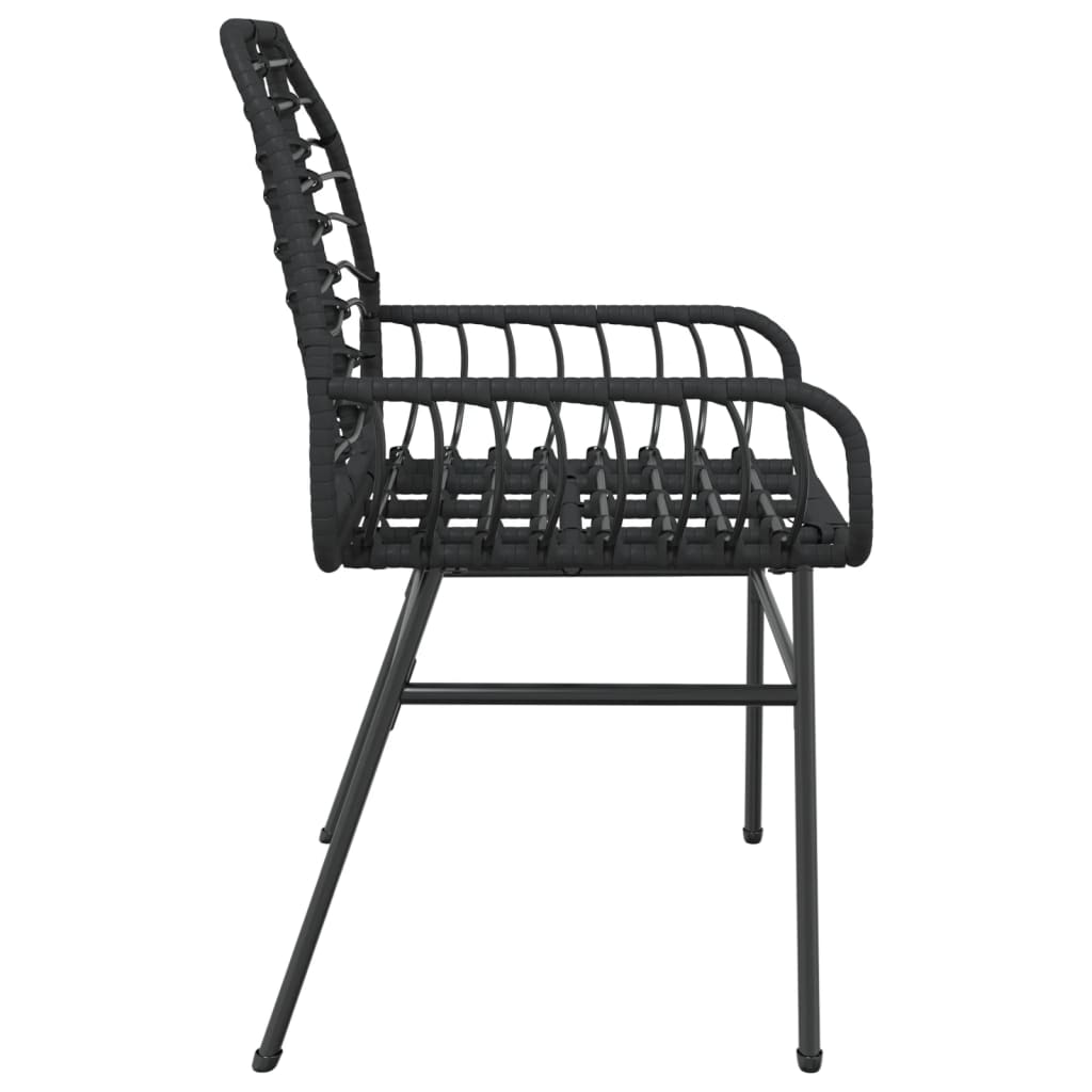 Sedie da Giardino Set 2 pz Polyrattan Nero - homemem39