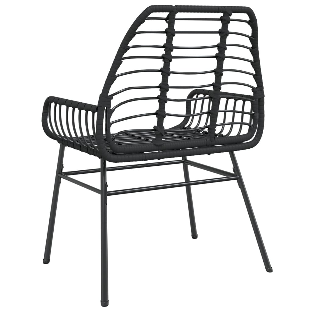 Sedie da Giardino Set 2 pz Polyrattan Nero - homemem39