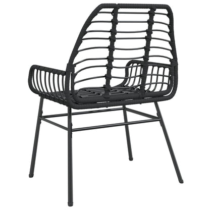 Sedie da Giardino Set 2 pz Polyrattan Nero - homemem39